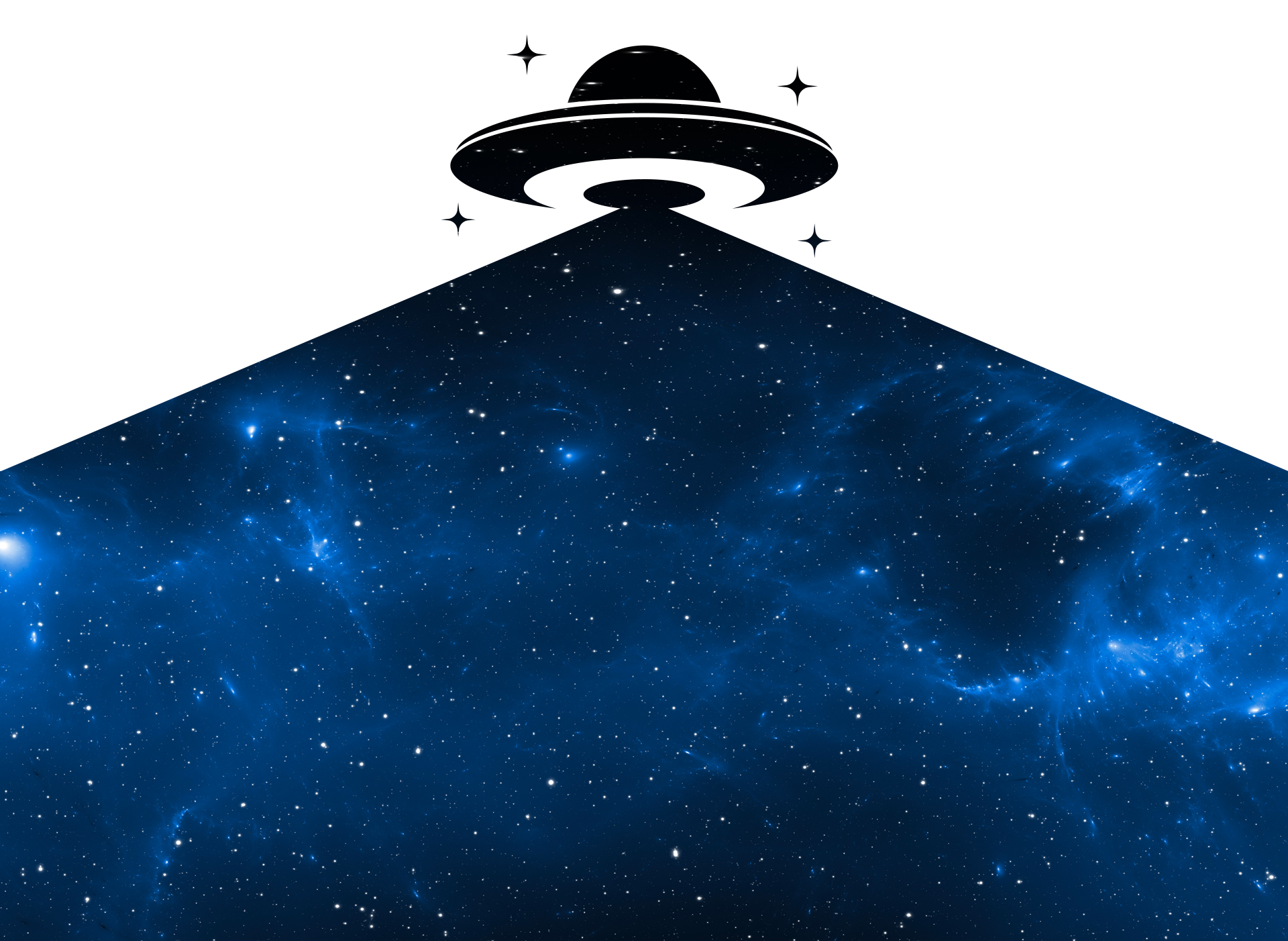Space background with UFO